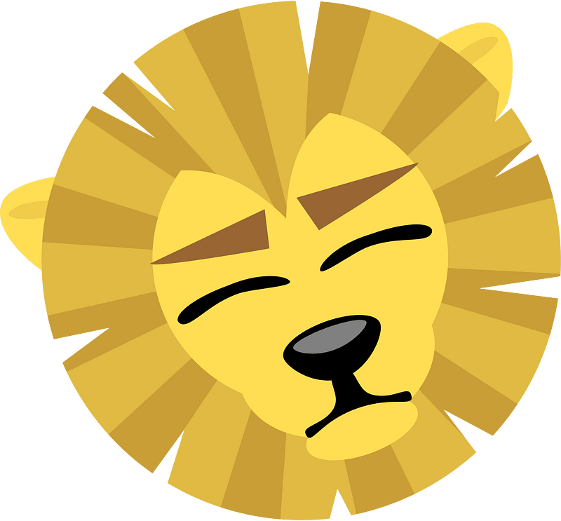 Yellow sleeping lion