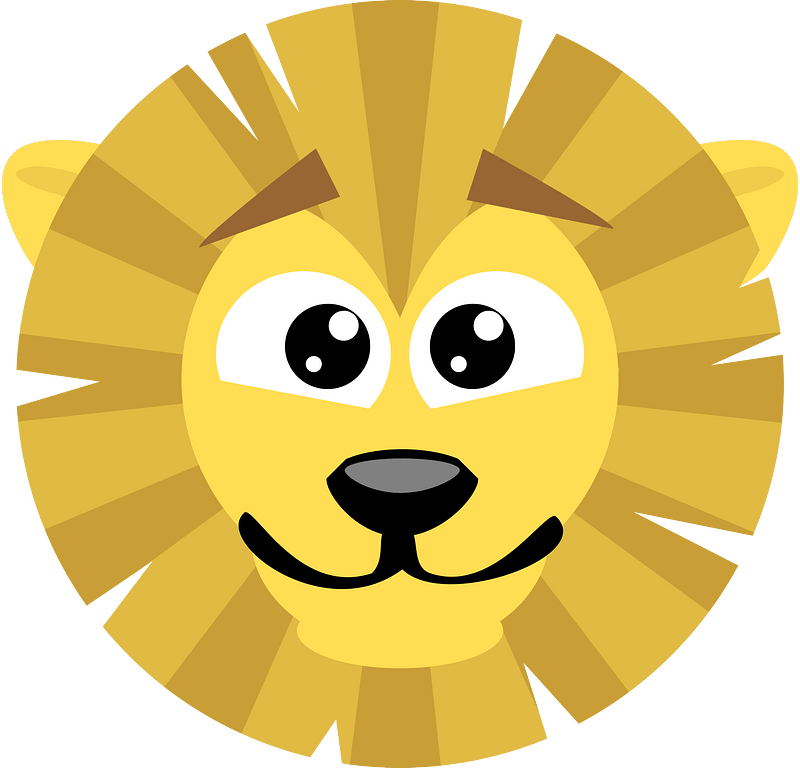 Yellow smiling lion