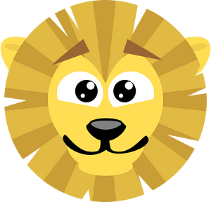 Yellow smiling lion