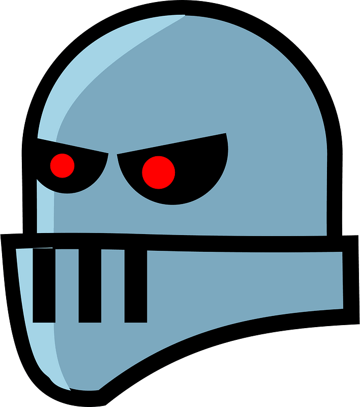 Blue robot head