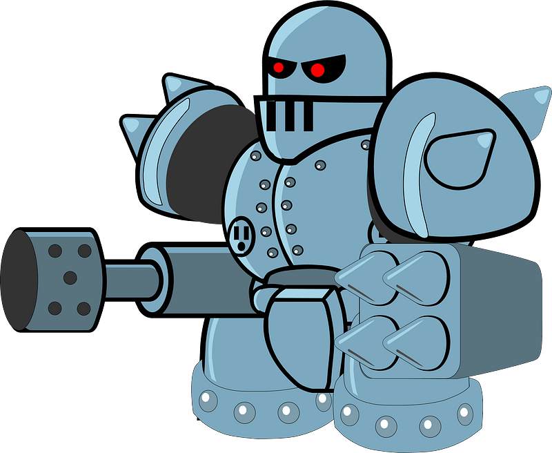 Whole blue robot