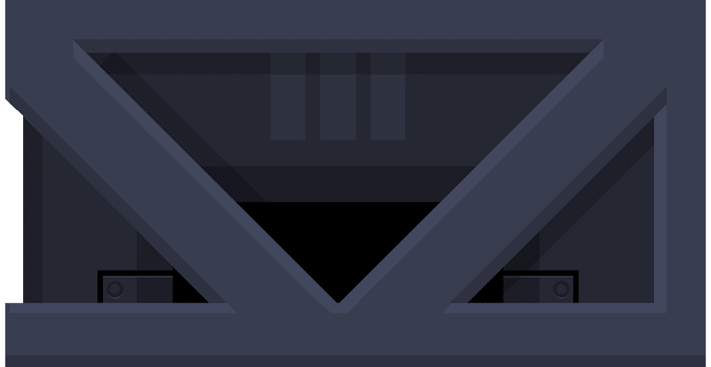 Dark grey rectangular crate