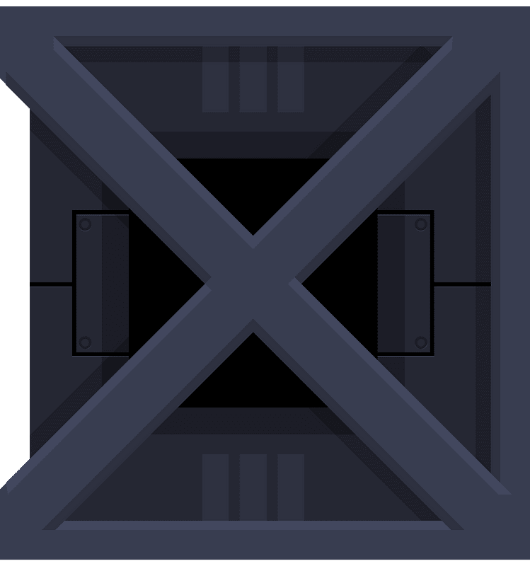 Dark grey square crate