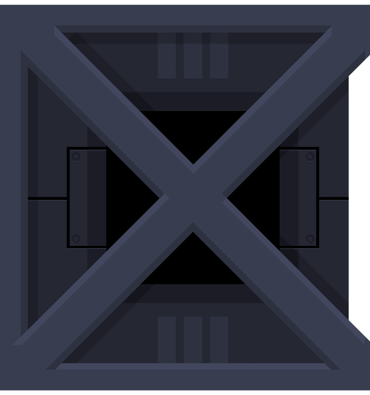 Dark grey square crate