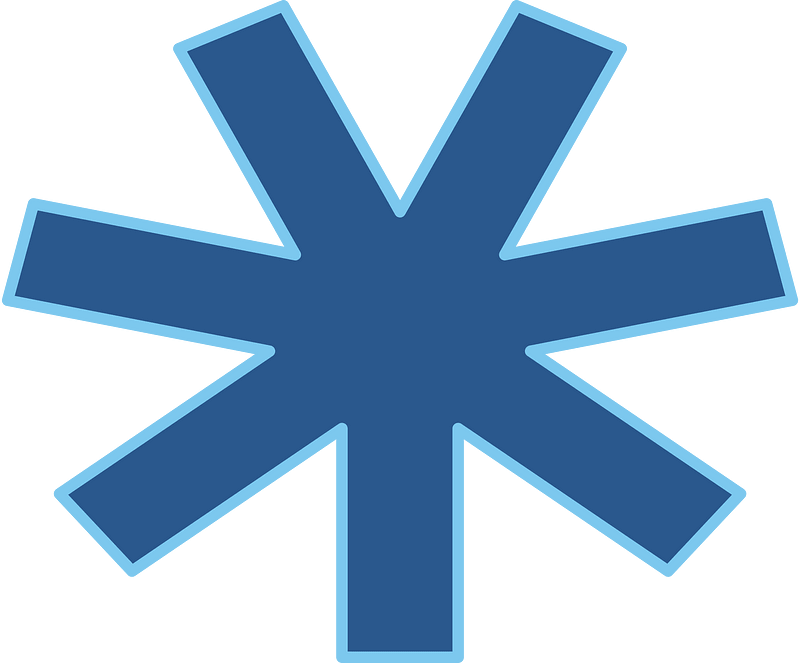 Blue polygone star