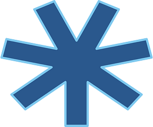 Blue polygone star