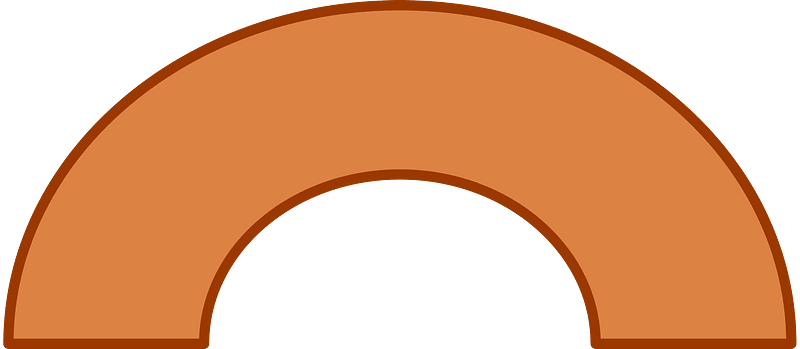 Orange half circle