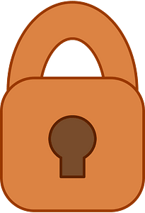 Orange padlock closed
