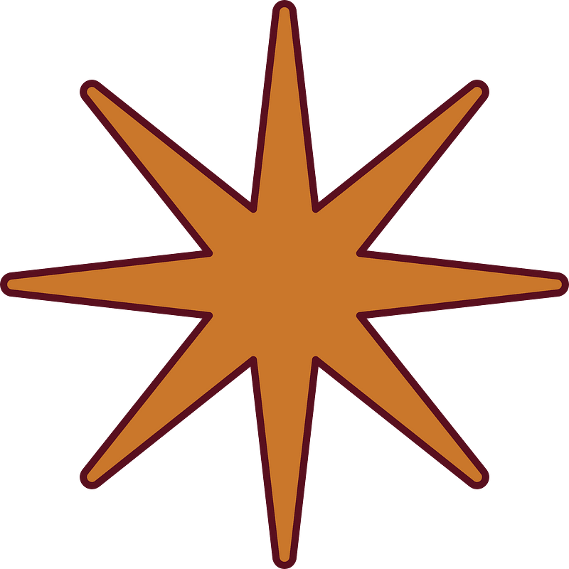Orange polygone star