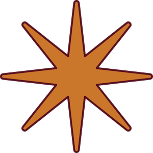 Orange polygone star