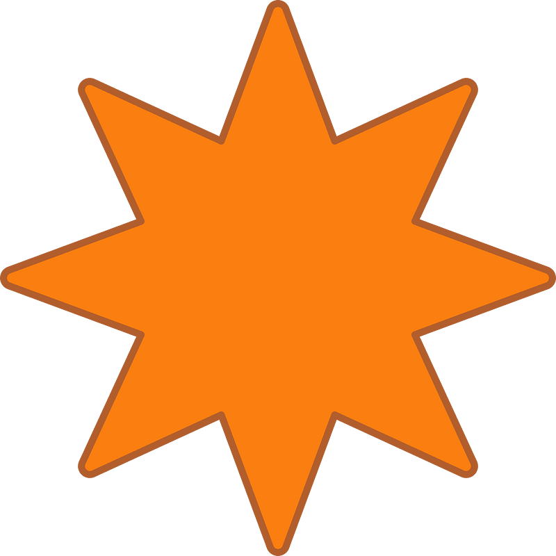 Orange polygone star