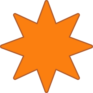 Orange polygone star