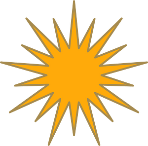 Orange polygone star