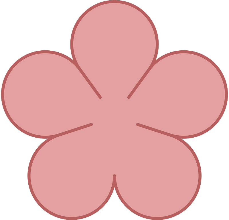 Red five leaves flower