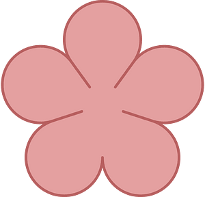 Red five leaves flower