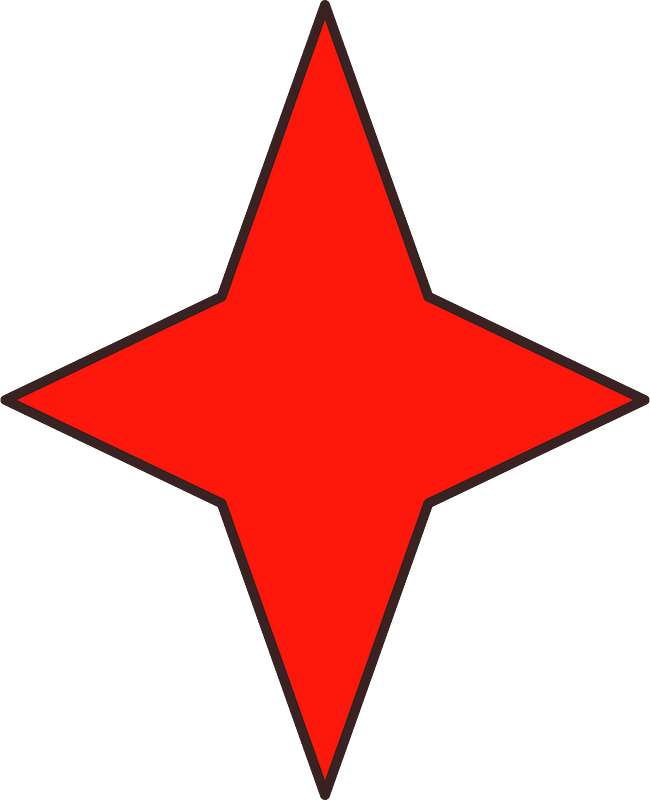 Red four pointed star