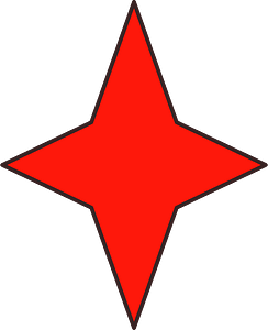 Red four pointed star