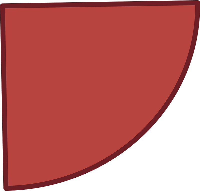 Red quarter circle