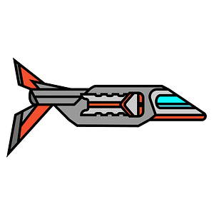 Red small spaceship