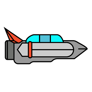 Red small spaceship