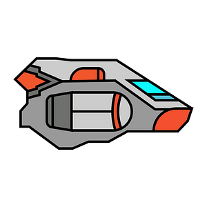 Red small spaceship