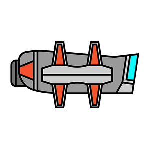 Red small spaceship
