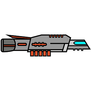Red small spaceship