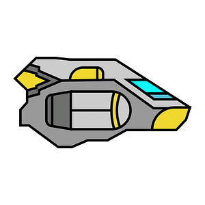 Yellow small spaceship