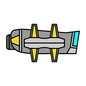 Yellow small spaceship