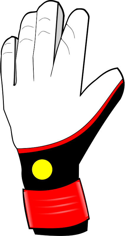 Black red goalkeepers glove left