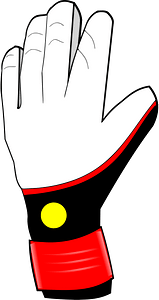 Black red goalkeepers glove left