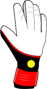 Black red goalkeepers glove right