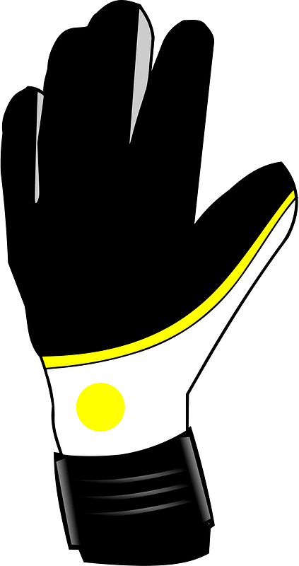 Black white goalkeepers glove left