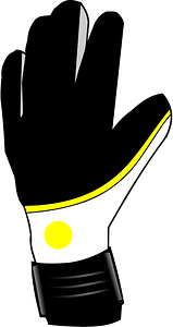Black white goalkeepers glove left