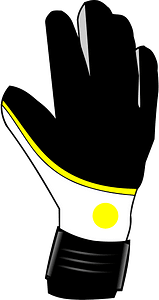 Black white goalkeepers glove right