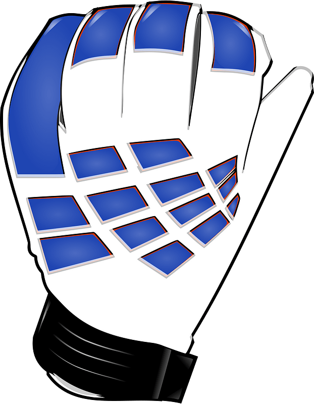 Blue goalkeepers glove left 01right