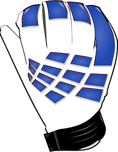 Blue goalkeepers glove right