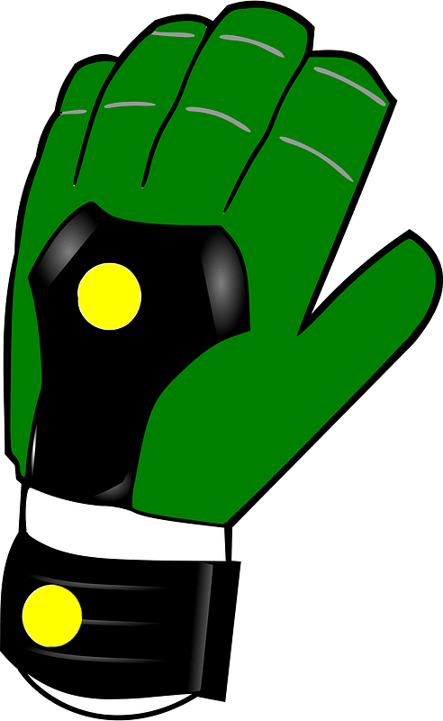 Green goalkeepers glove left