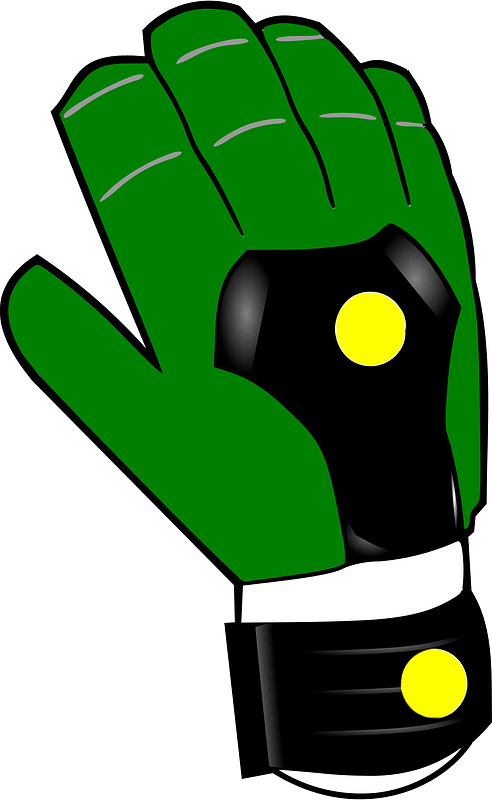 Green goalkeepers glove right