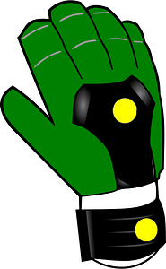 Green goalkeepers glove right