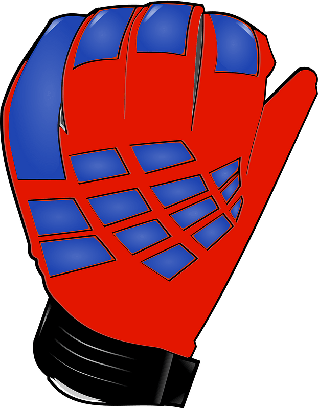 Red goalkeepers glove left