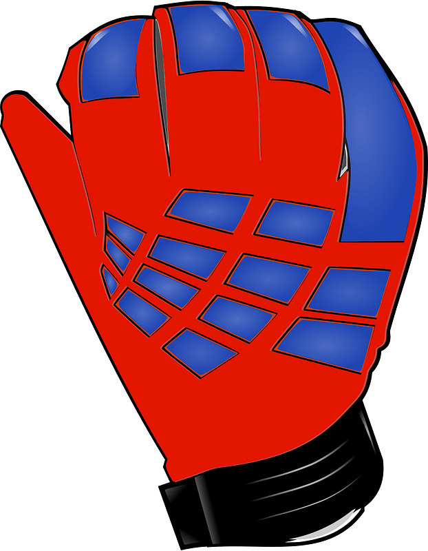 Red goalkeepers glove right