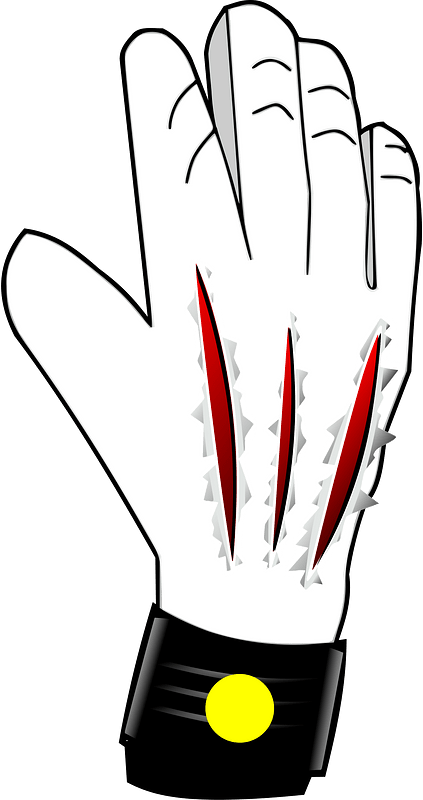 White goalkeepers glove right