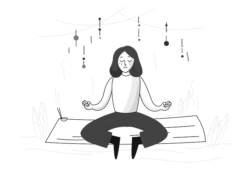 Meditation black and white