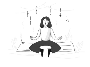 Meditation black and white
