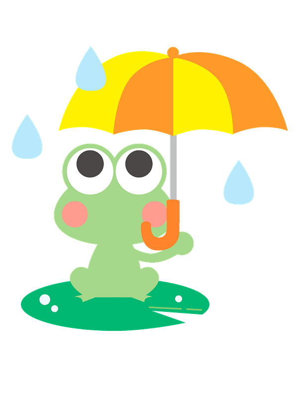 Cute frog with umbrella