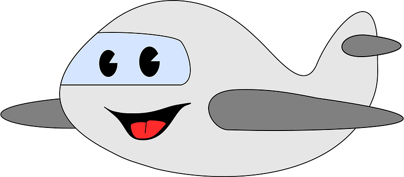 Cute happy airplane