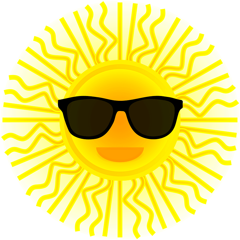 Sun with sunglasses