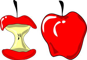 Red Apples - Whole and Core