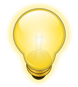 Glowing light bulb